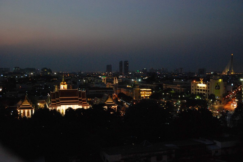 výhled na Bangkok z Golden Mountain